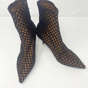 Zara Trafaluc Brown Boots with black net overlay